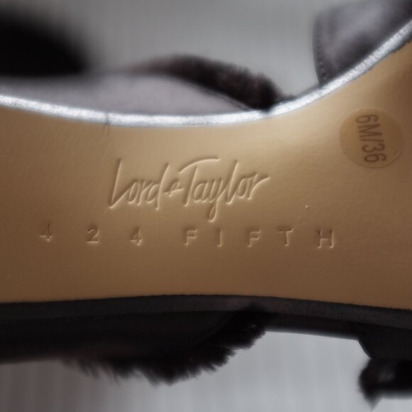 Lord & Taylor Vale Satin Pump Heels Fringe Trim D’Orsay - Picture 9 of 13